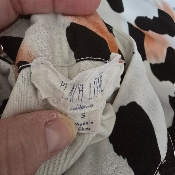 PEACH LOVE HALTER FLOWY TOP WHITE WITH LEOPARD PRINT LINED SIZE SM - Picture 5 of 7